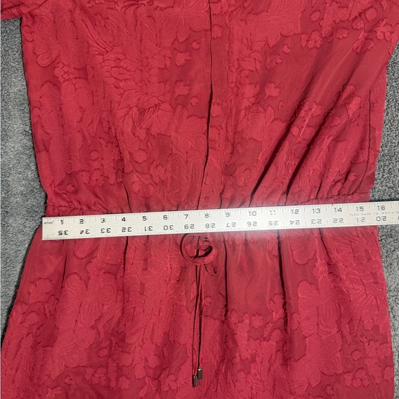 Katherine Barclay Elegant Red Overlay Dress - Picture 6 of 6